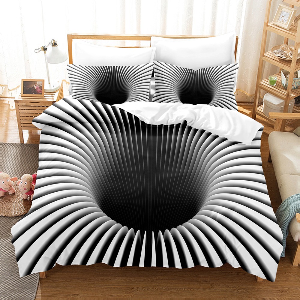 Szary geometryczny abstrakcyjny wzór zestaw kołdrów King size pościel 3D stereo 2/kołdra +poduszki dla nastolatków chłopcy dzieciak
