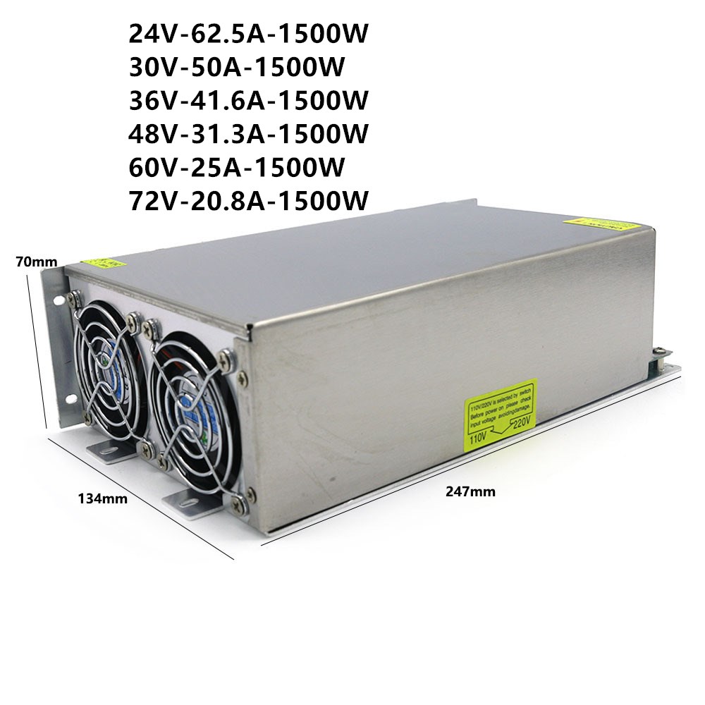 トランスAC 220VからDC 48V 36V 24V 12Vスイッチング電源1000W 1200W 1500W 12 24 36 48 Vボルト電源SOURCE SMPS