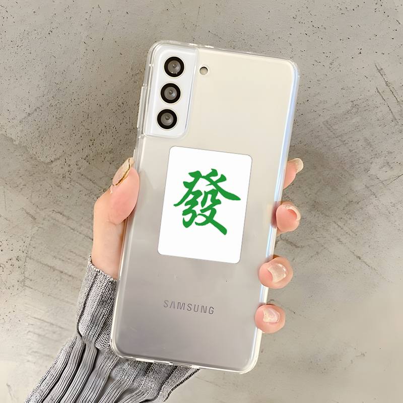 Mahjong faz uma capa de telefone da sorte para Samsung S22 S30 S21 S20 S9 S10E Ultra Fe Lite Plus Casal transparente