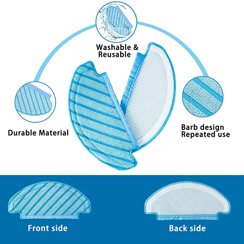 12 panno la pulizia della scopa Ecovacs Deebot Ozmo T8, T8+, T8 AIVI, T8 Max, T9, T9+, aspirapolvere di pellicola di wipe riutilizzabile
