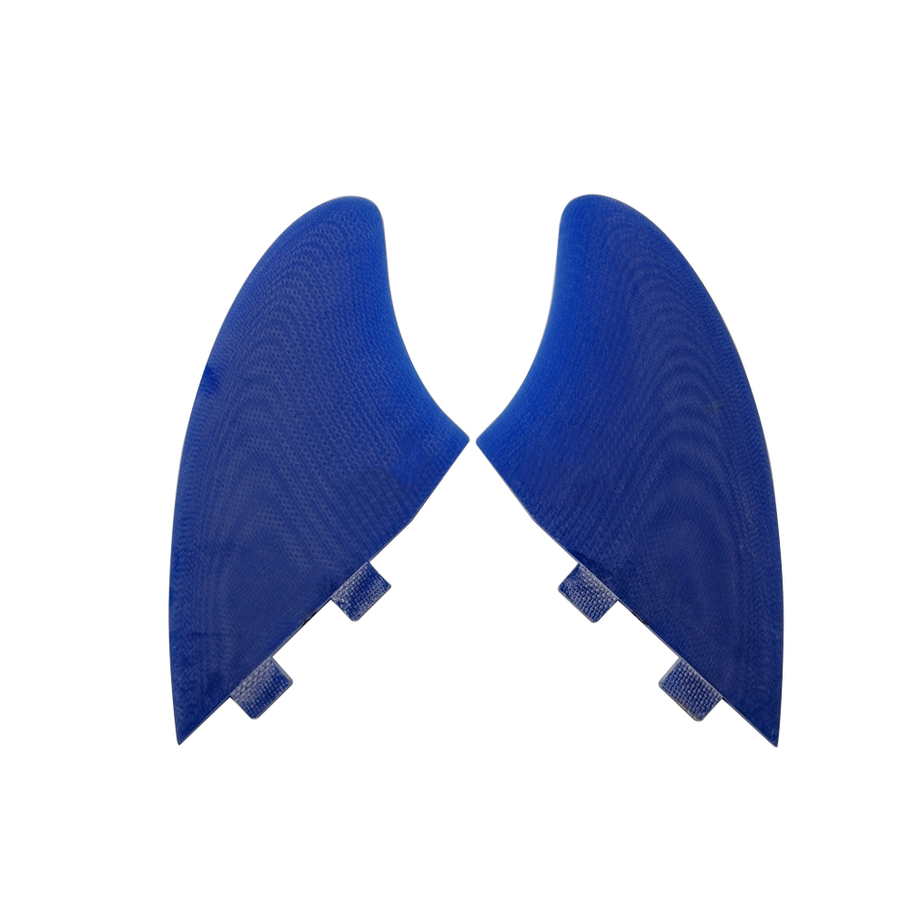 Upsurf fcs navettes de quille nageoires en fibre de verre ailettes jumelles deux nageoires gris / bleu ailettes de surf pour la planche de surf les quilhas de nageoires latérales