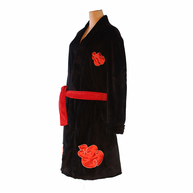 Anime akatsuki uchiha costume cosplay itachi costume akatsuki nokrobe nuvola rossa pigiama da sonno abbina un cappotto invernale di Halloween regali