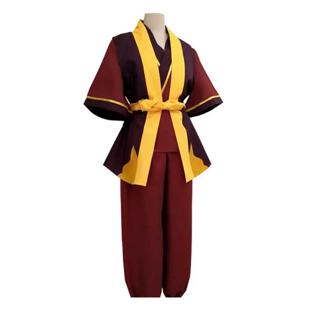 Costumes d'anime avatar zuko cosplay top pantalon ceinture costume adulte homme masculin fantasia plie gouttes