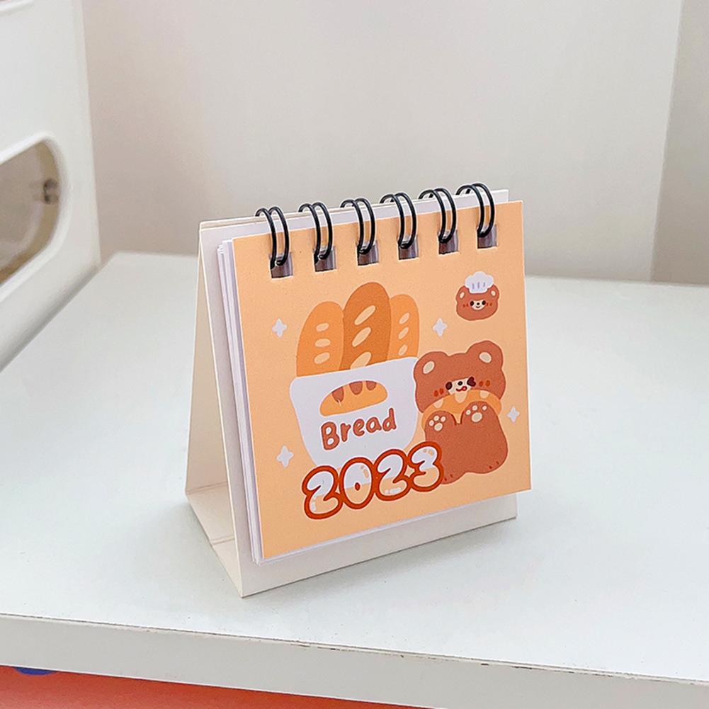 2022-2023 Prosty kalendarz mini biurka Śliczny królik Niedźwiedź stały kalendarz stały codzienny planista stołowy roczny organizator agendy