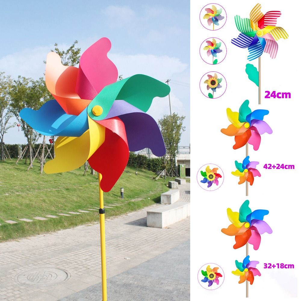 Outdoor Activities Kids Toys Colorful Sunflower Windmills DIY Wind Spinners Layout Pinwheels Toys Plastic Wind Spinners