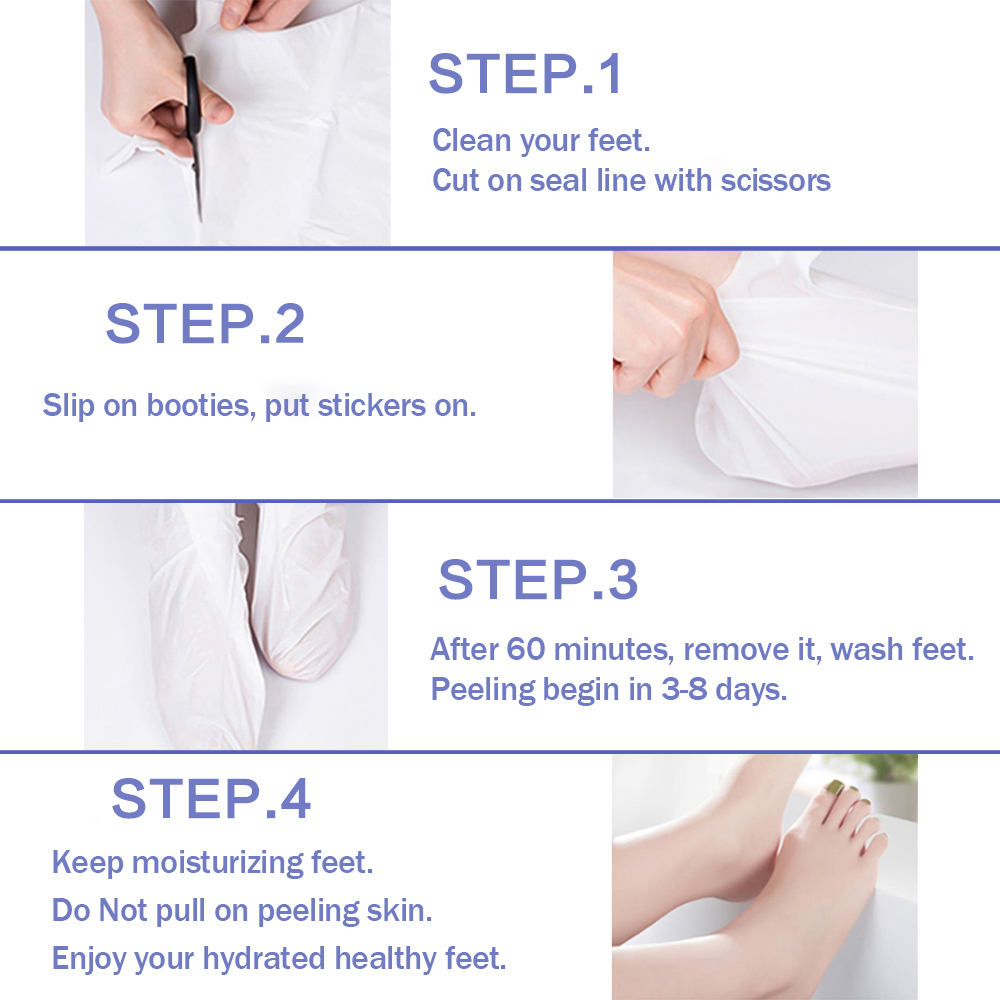 1/Exfoliating Foot Mask Feet Peeling Mask Repair Dry Cracked Feet Pedicure Socks Remove Dead Skin Peel Off Callus Remover