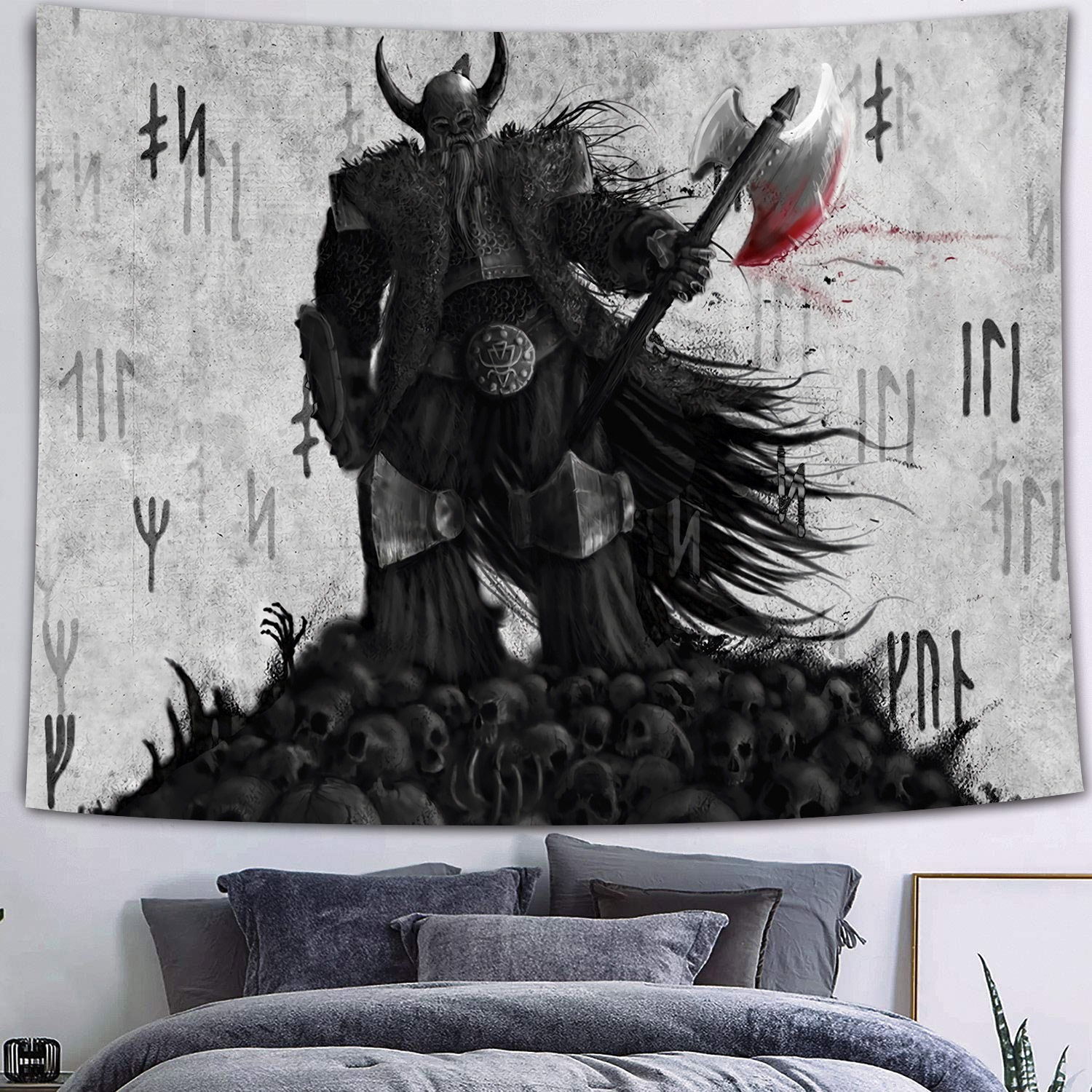 Légende japonaise Tapestry Japon Samurai Mur suspendu psychédélique Burning Soleil Sallome Décor de chambre à coucher