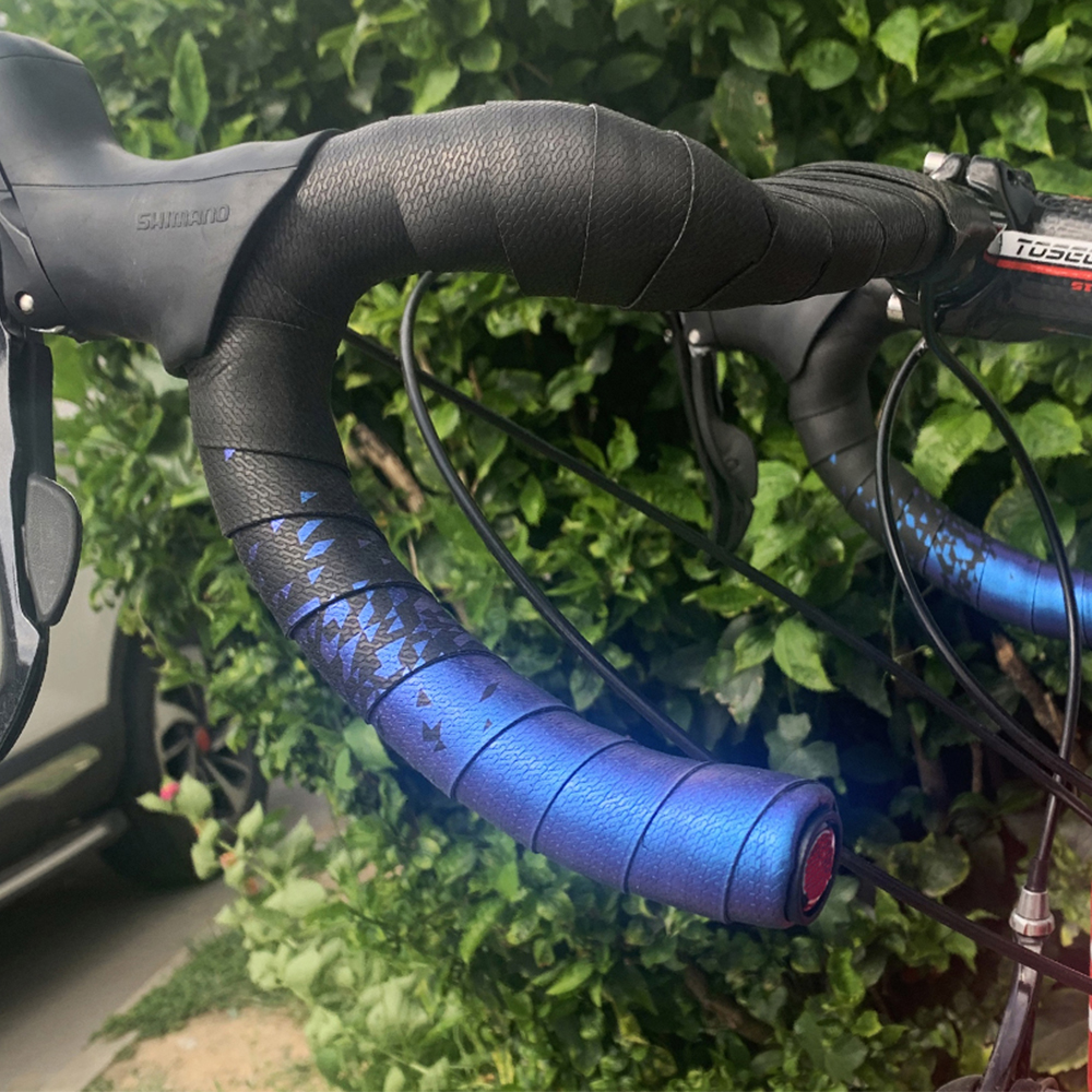 Vägcykel Noctilucent hastighetsstyrning Tejp Lätt reflekterande bländande cykelstång PU Läder Färgglad cykelgaffel Greppband