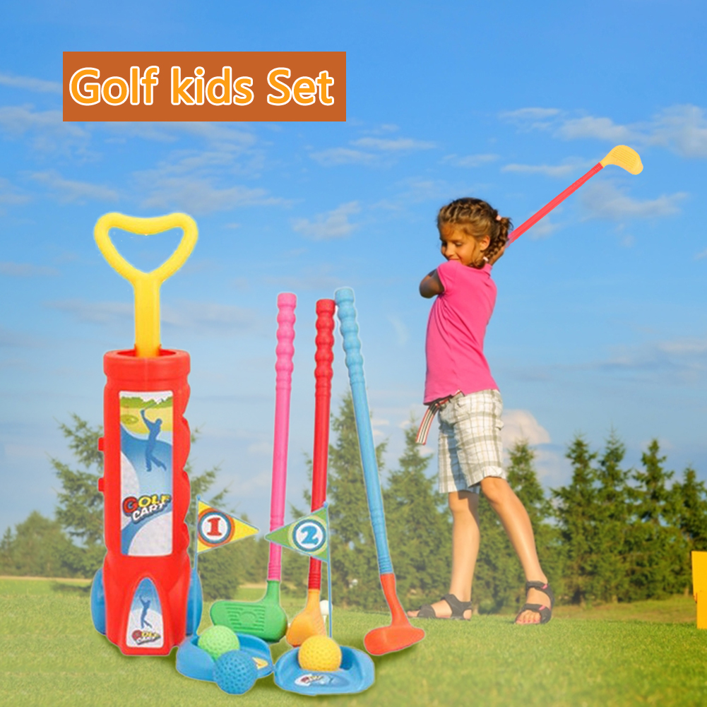 Kinder Golf Club Ball Green Hole Cup Group Leichtes Golf -Trainingspiel mit Rädern frühzeitig Bildung für Kinder Urlaubsgeschenke