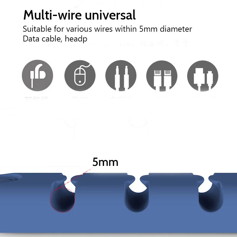 Desktop-kabelorganisator zachte siliconenondersteuning USB Type-C kabelbureau Winder Clips Electrial Dire Mouse Keyboard-hoofdtelefoonhouder