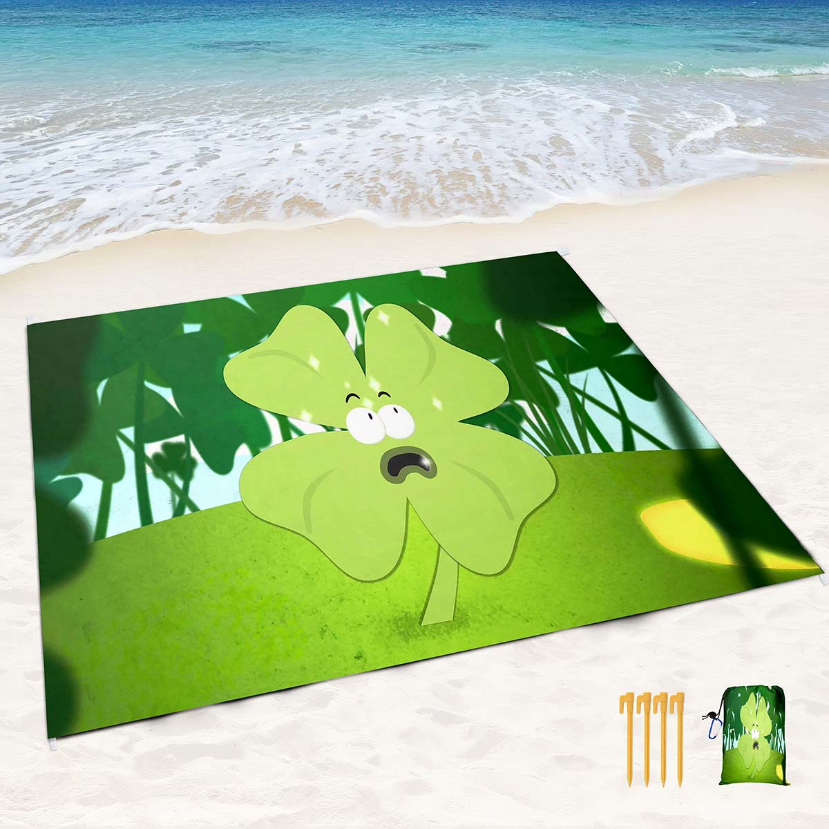 Saint-Patrick's Day Beach Blanket Sandproofproofing, couverture de plage Mat de plage léger pour voyages d'été, camping, pique-nique, plage