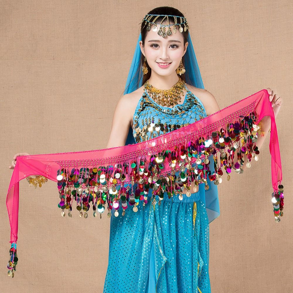 Belly Dancing Belt Multicolor Dance Accessoires Sequins Hip Scarf Chain de danse Belly Dance Costumes Belly Dance Belt for Women