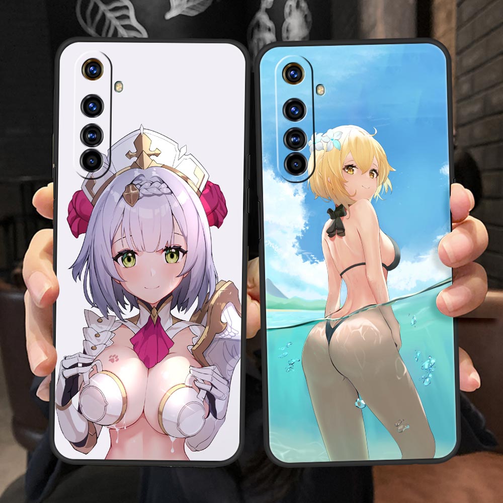 Für Realme 10 9 8 5G 7 6 GT2 Pro Plus 9i 8i C21 C11 C25 C35 Genshin Impact Sexy Girl Phone Hülle für Realme GT Neo 2 3 3t Cover