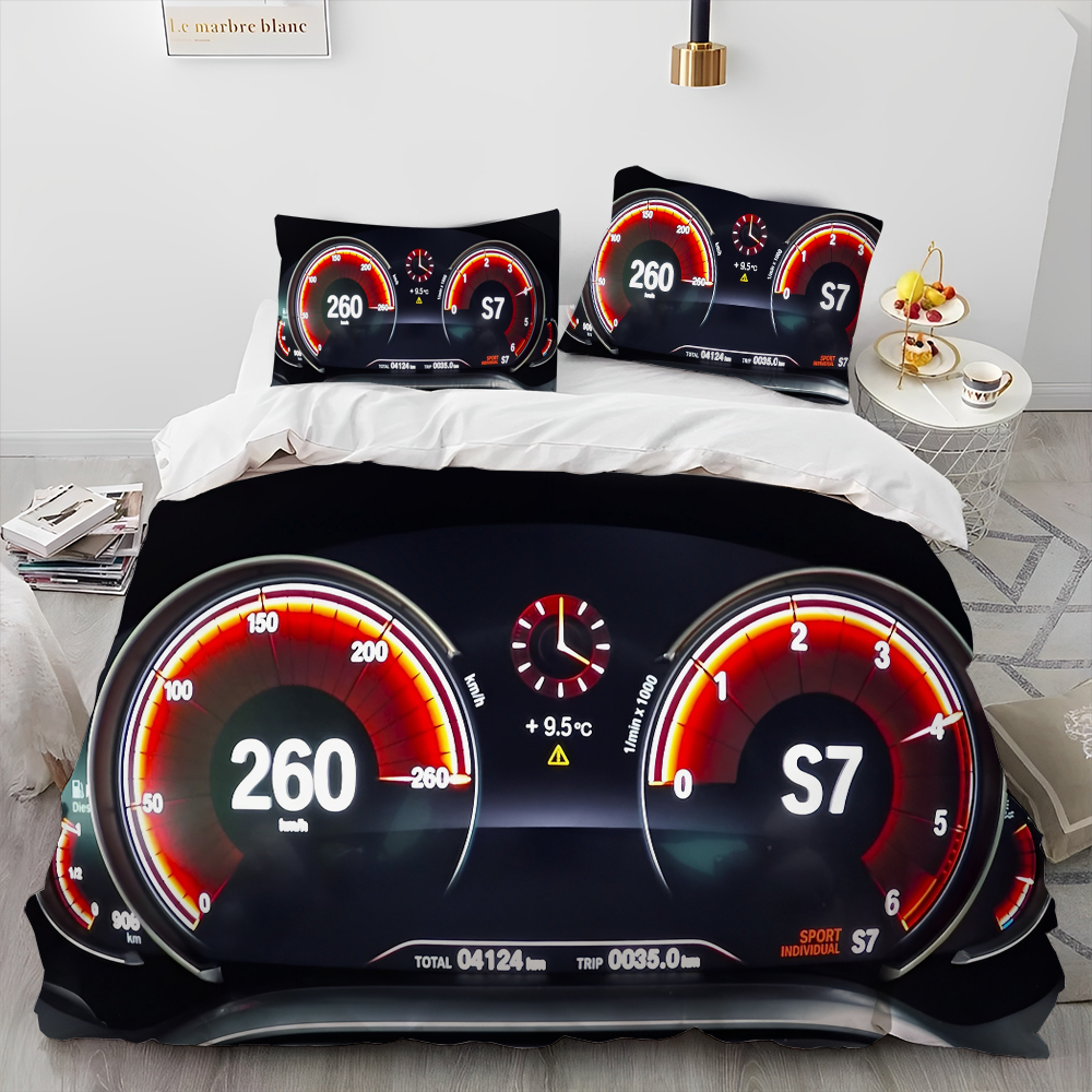 Dashboard 3d raceauto DEKBED Beddengoed Set, Dekbedovertrek Bedset Dekbedovertrek Kussensloop, set di biddengod queen size Kingsize set Volwassen