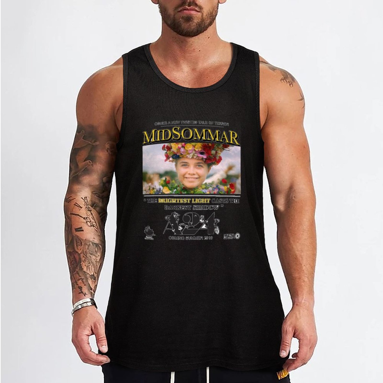 Novos camisetas de tanque de tanques do meio-médio A24 para colete de ginástica masculino para o colete de menino para homens