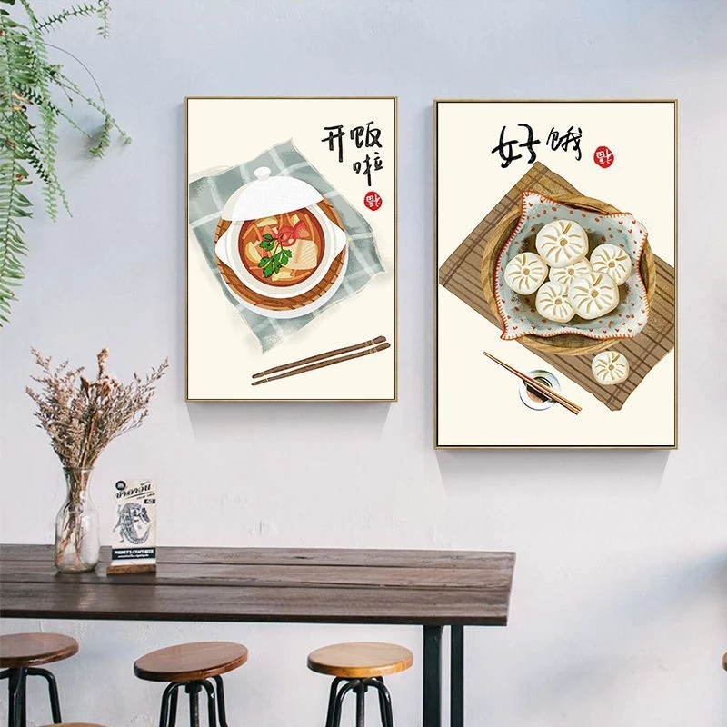 Deliziosi poster di cibi cinesi e stampe Oriental Kitchen Wall Art Picture HD Tela Painting Restauranti Sala da pranzo Decor