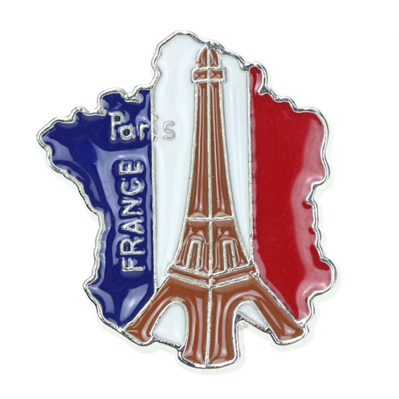 Nya Frankrike Building Flag Paris Eiffel Tower Brosch Emalj Lapel Pin Badge Clothes Accessories