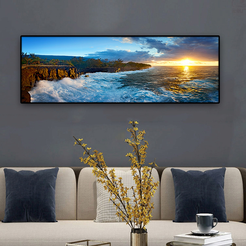 Canvas schilderen Lake Forest Mountain landschap schilderen schemering zonsondergang landschap Wall Art Decor voor woonkamer slaapkamer thuisdecoratie