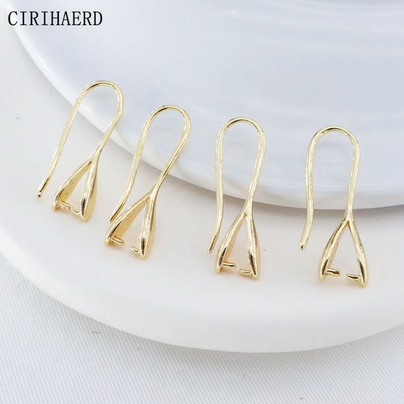 DIY -Ohrring -Schmuckzubehör 14K Gold plattiert Messing Metall Frauen Kupferohrringhaken für Schmuckzubehör Ohrringe Haken