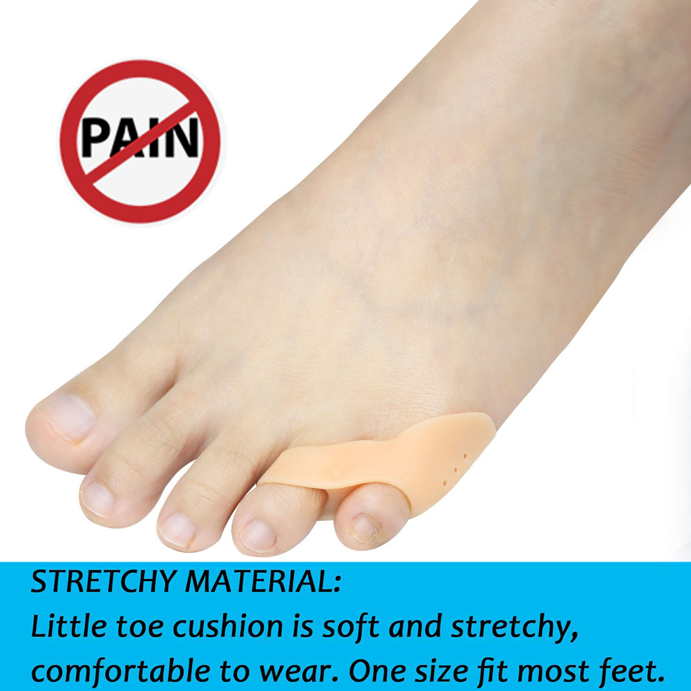 Pexmen Gel Pinky Toe Separator Spacer Little Toe Corrector Protector Pain Relief Reduce Blisters Corns Callus and Friction