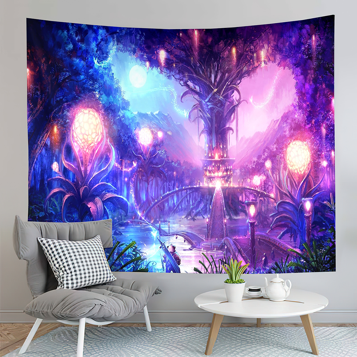 Magic Forest Tapestry Fairy Tale World Tapestry Fantasy Plants Tapestry Home Living Room Bedroom Wall Modern Art Tapestries