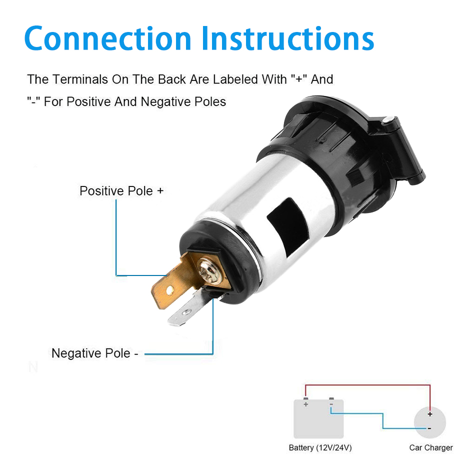 12V-24V 120W-250 Вт CAR 10A Сигарета LIGHTER SOCKET SOCKET PITER с водонепроницаемой чехолом