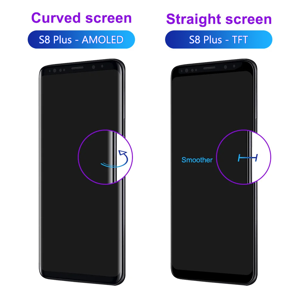 Samsung S8 artı G955 G955F LCD ekran dokunmatik ekranı için yüksek kaliteli TFT, S8+ Ekran Değiştirme için Dokunmatik Ekran