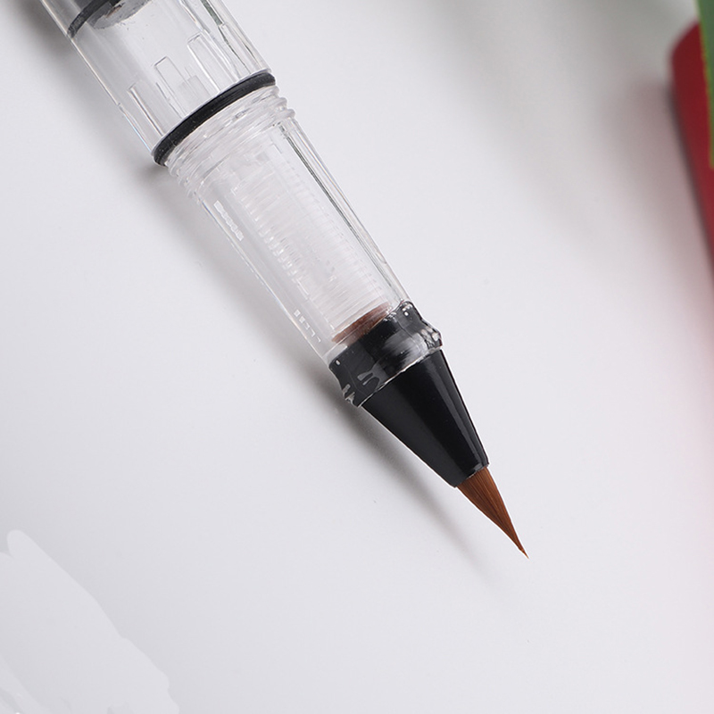Pennello assorbimento inchiostro automatico penna morbida penna calligrafia penna piccola custodia inchiostro che assorbono carattere piccolo portatile trasparente
