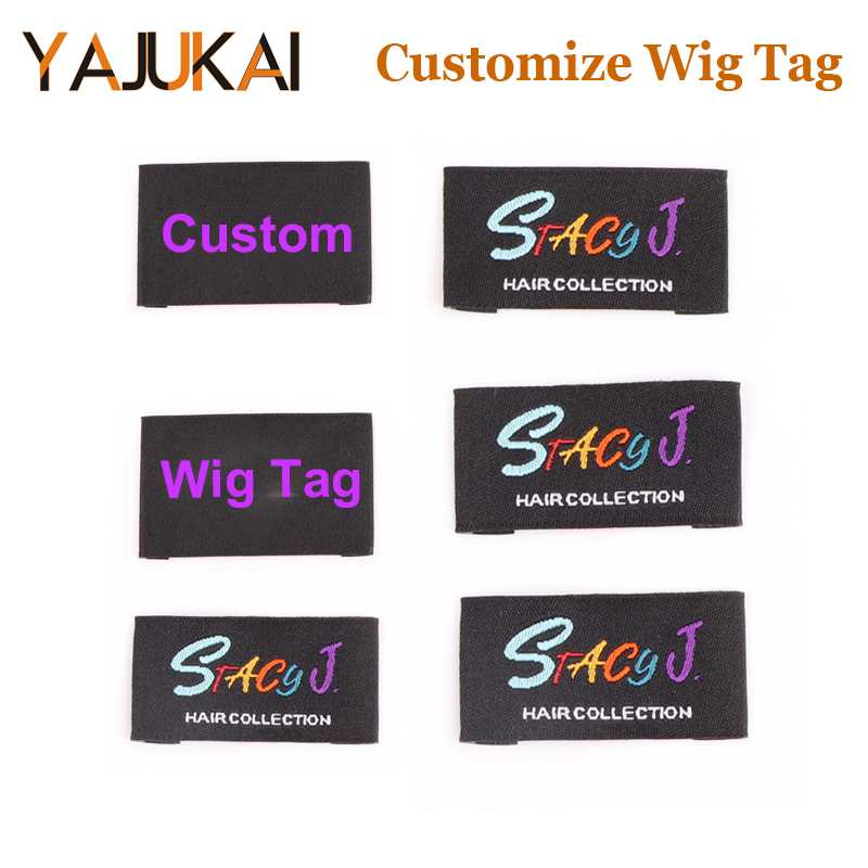 Custom Label Tags For Hair Accessories With Logo Custom Tags For Knitting Woven Labels For Wig Inside Wig Tags Personalized 100