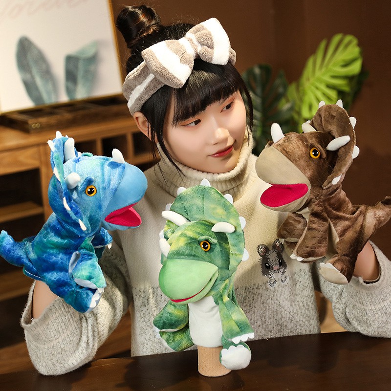 Stuffed Plush Dinosaur Toys Hand Finger Story Puppet Kawaii Dolls Educational Baby Toys Tyrannosaurus Rex Children Gift