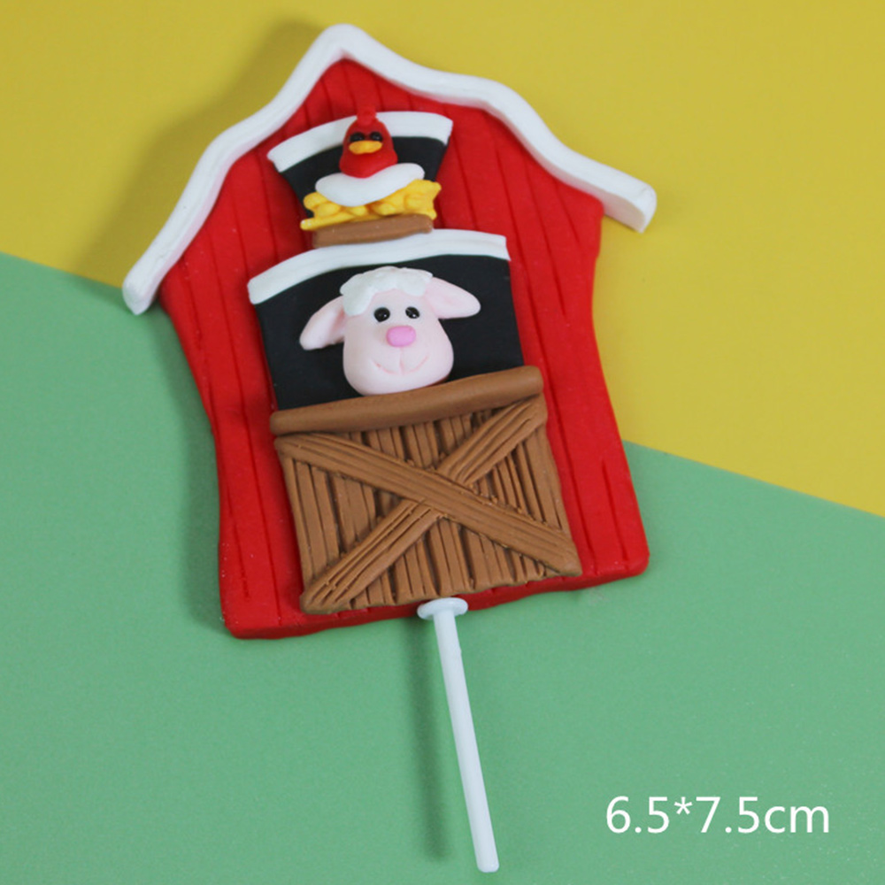 Çiftlik Hayvan Kek Topper İnek Cupcake Toppers Bebek Duş Traktör Çoban Köpek Kaz MA YUNUO Doğum Günü Çocuklar Barn Kek Dekorat