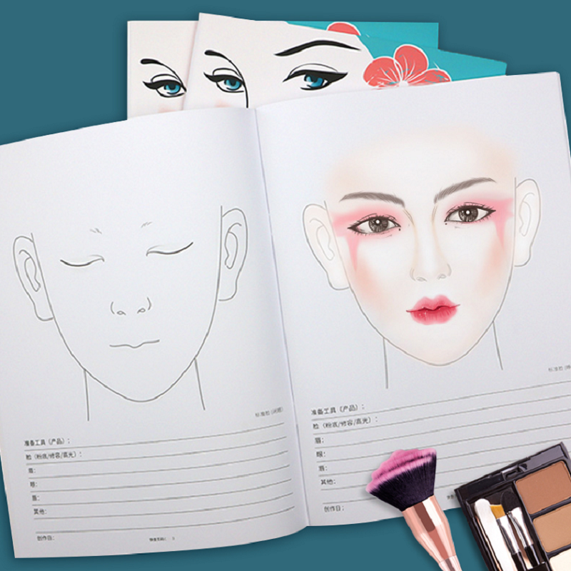 Smartbao facechart sourcils de maquillage de maquillage de beauté Drawing Lip Eye Brow, A4 Szie, 30 feuilles de papier