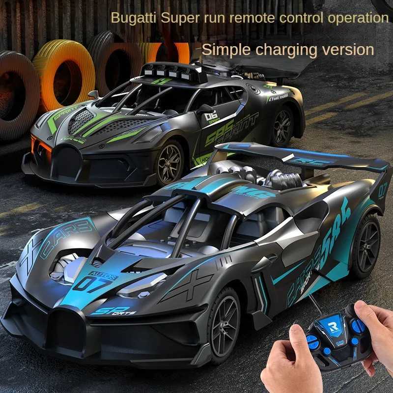 Voiture électrique / RC 2023 Nouveau 1 18 Racing Wireless Remote Control Car 2,4g Bugatti Sports Car Electric High-Speed-Speed Drift Racing Childrens Toy To-To 240424