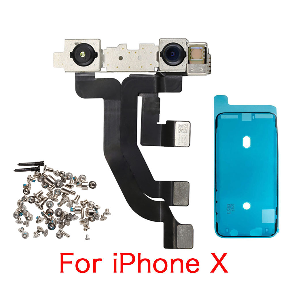 Câble flexible de la caméra frontale avec vis complètes réglées pour iPhone X XR XS 11 11pro Max et remplacement du ruban imperméable Aucun ID de visage