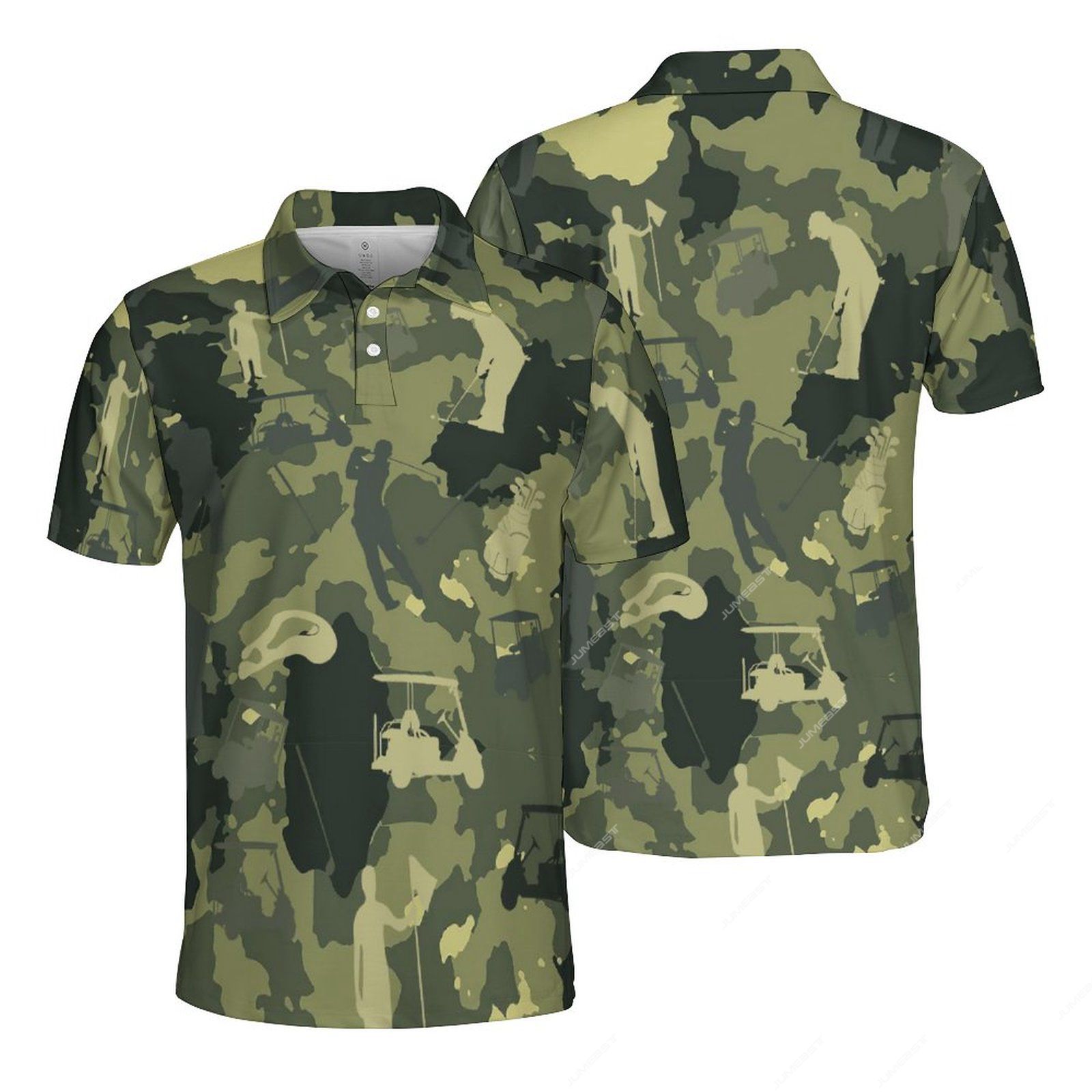 Jumeast Golf Men Camo Polo Shirt Hunting Camouflage Soft Mesh T-Shirts Militär Light Academia Workout Youth Vitity Clothes