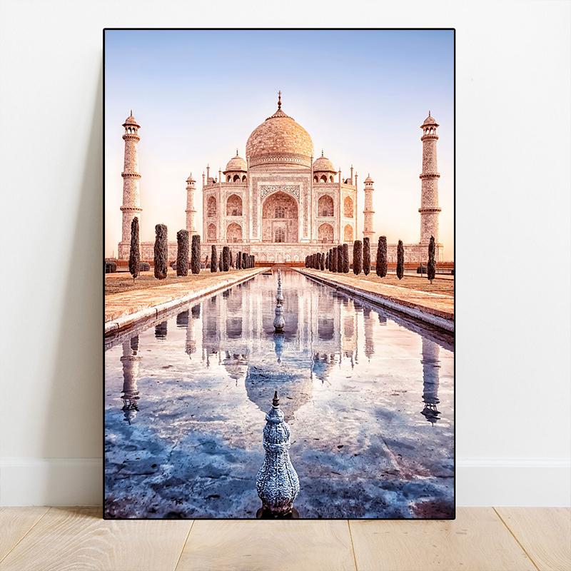 India City Landscape Canvas Peinture Amber Fort le Taj Travel Toile Painting Wall Imprimés Pictures pour Living Room Cafe Decor