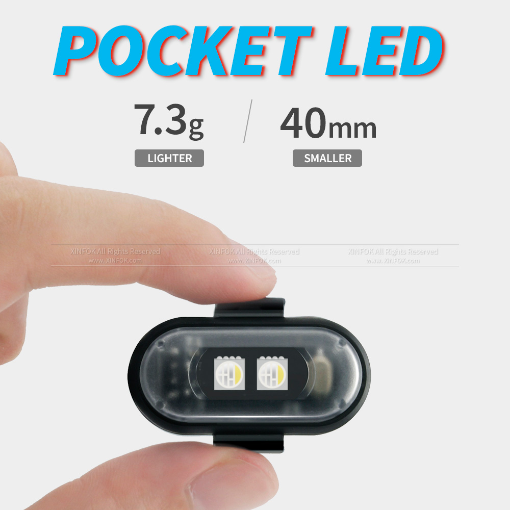 Mini Pocket LED Drone Strobe Signal Light Turn Signal LED för bilcykelmotorcykel