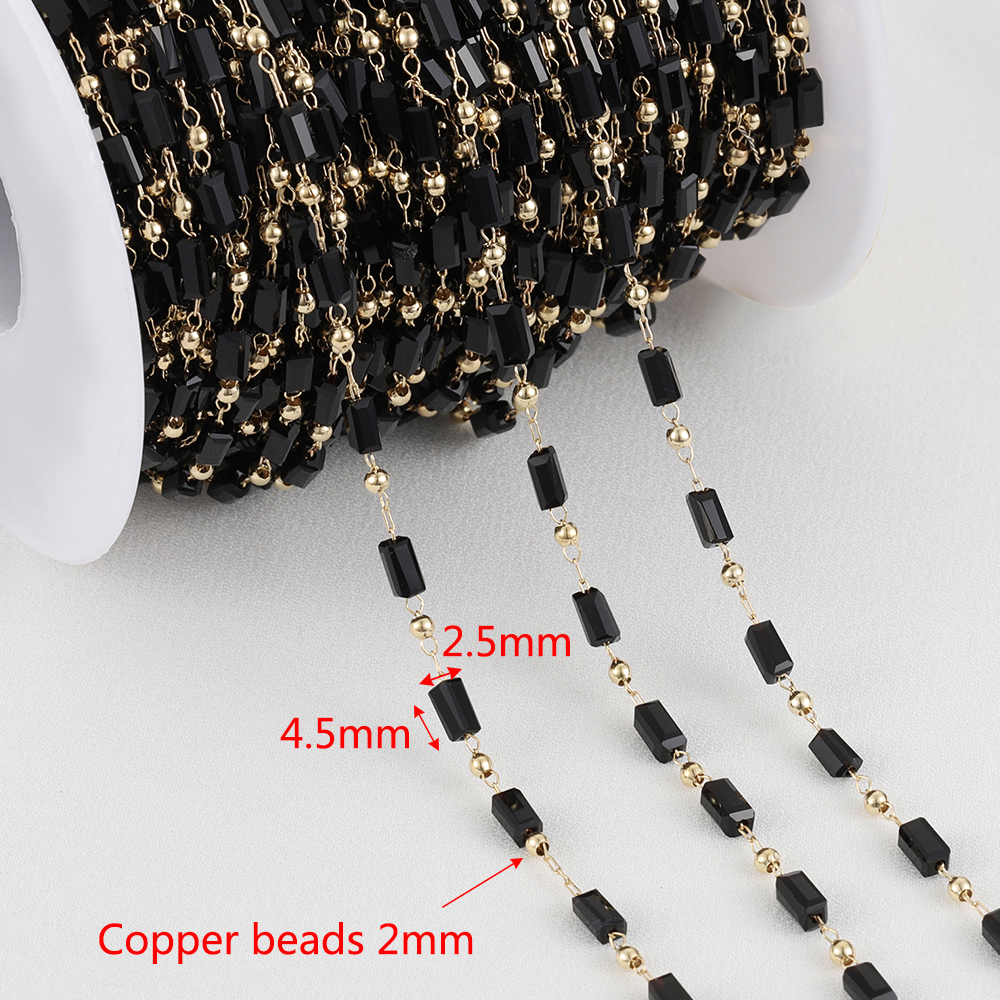 1mètre / Collier bohème chaîne de perles cuboïdes Cube Chaînes pour collier bricolage Bracelets Bijoux de fabrication accessoires