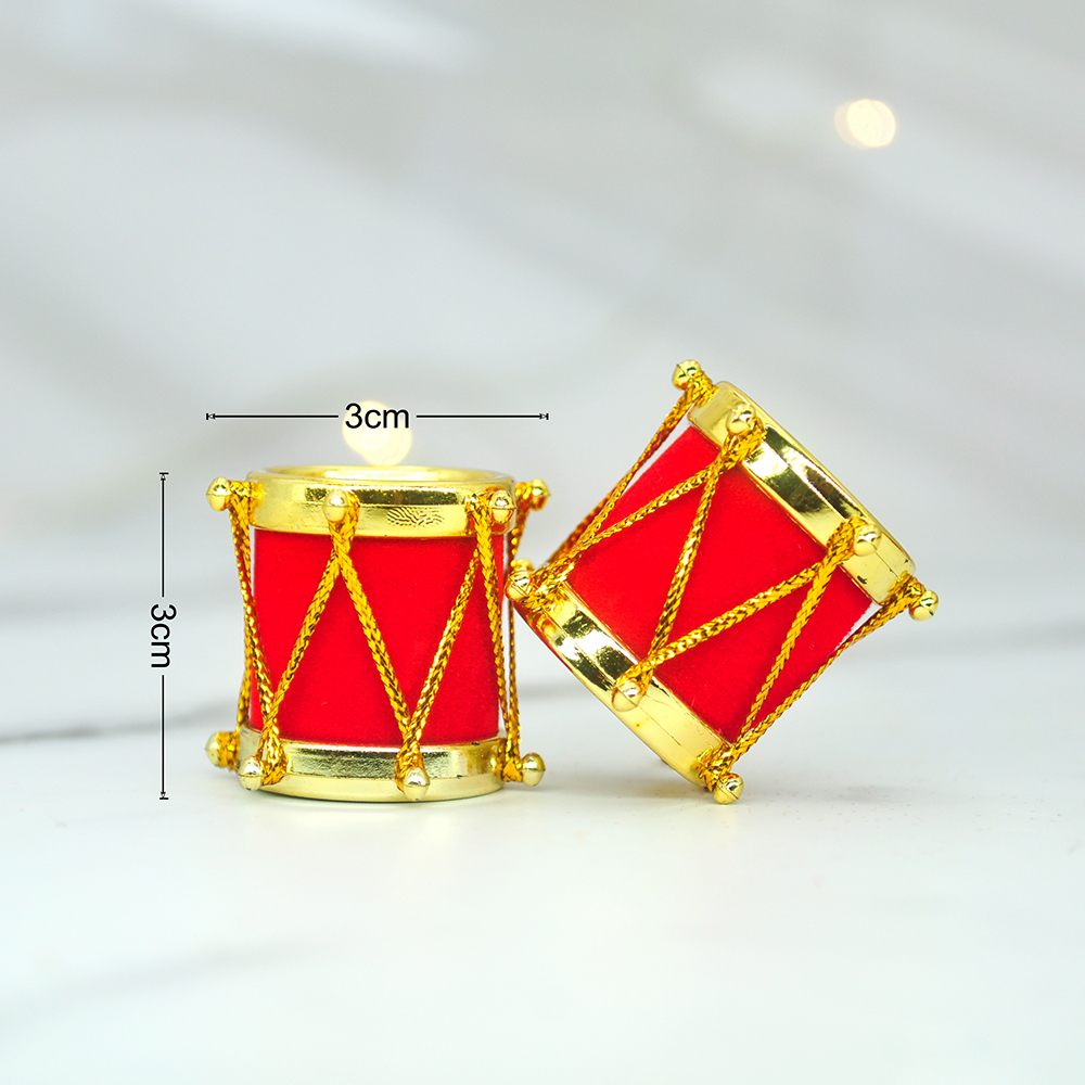 3cm 12st Red Snare Drum Ornaments Red Mini Gift Box Xmas Tree Pendant Noel Home Decor Accessories Navidad Party Supplies