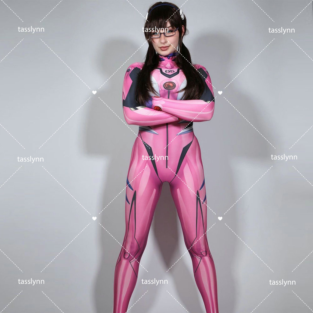 Anime Cosplay Mari Makinami Ilustre Cosplay Disfraz Mujeres Spandex Spandex Zentai Bodysuit para mujeres