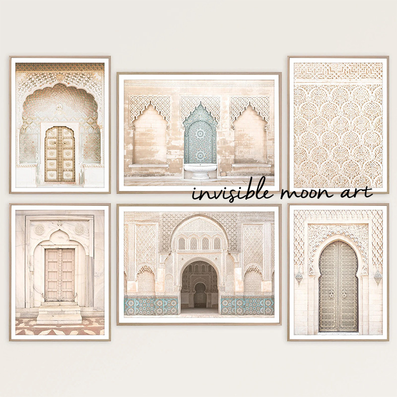 モロッコの自由ho放なボヘミアンアラビア建築砂漠馬旅行アートポスターキャンバスペインティングウォールプリントルームの家の装飾