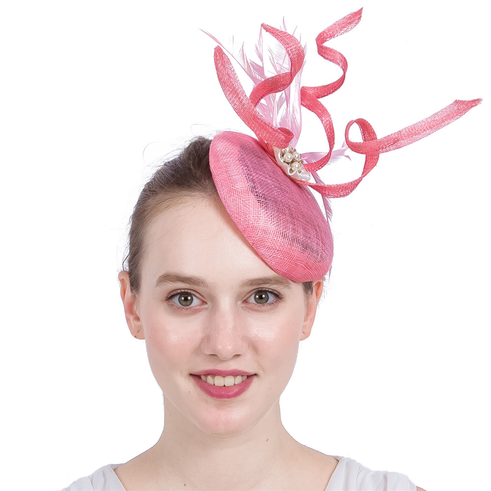 Fascinateur rose Clip de cheveux élégants femmes cocktails cocktail couches couches fêtard dames chapeau capul hair pince accessoire