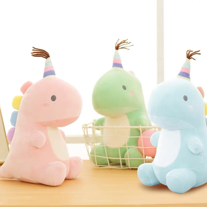 23cm Cute Rainbow Angle Dinosaur Plushie Pillow Stuffed Green Blue Dinos Pink Dinosaur Baby Cuddly Appease Kids Pillow Toy