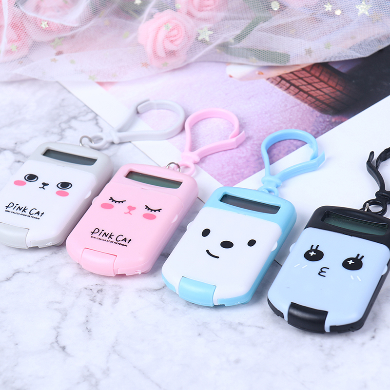 Portable Calculator Pocket Size Creative Keychain Calculator Office Supplies Kawaii Mini Calculator Display Office Supplies