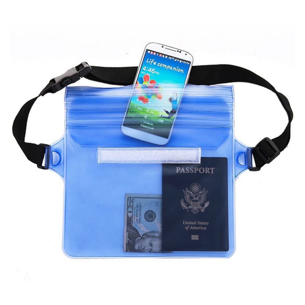 Bolsa Bolsa para Valores de Valores de Valores Pvc Saco de Celra Decada de PVC com cintura ajustável para Snorkeling de Nada de Praia Snorkeling