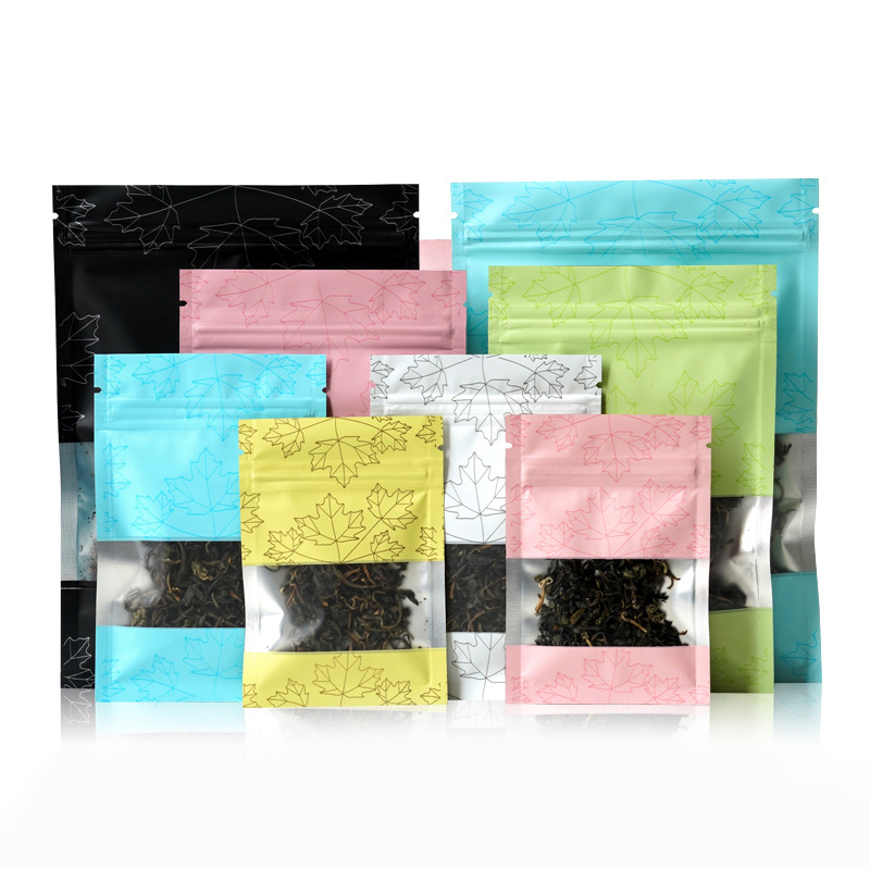 Stobag Renk Mat Yiyecek Ambalajı Ziplock küçük çanta, şeker atıştırmalık çay fıstığı için pencere kapalı depolama ile yeniden kullanılabilir kese
