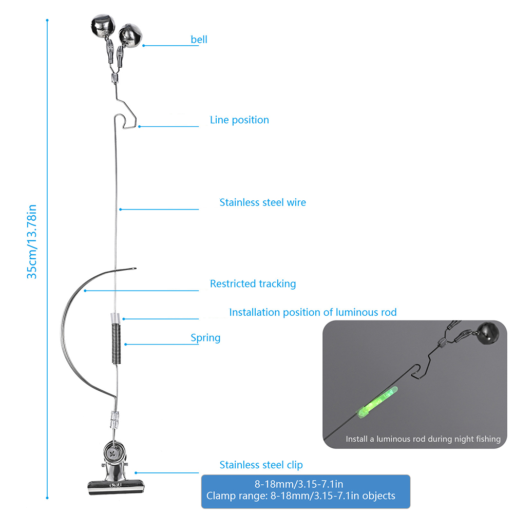 Cannelli di allarme a canna da pesca doppia Twin Spirals Bells Americali morso di pesca Accessori le punte aste canne da pesca da pesca.