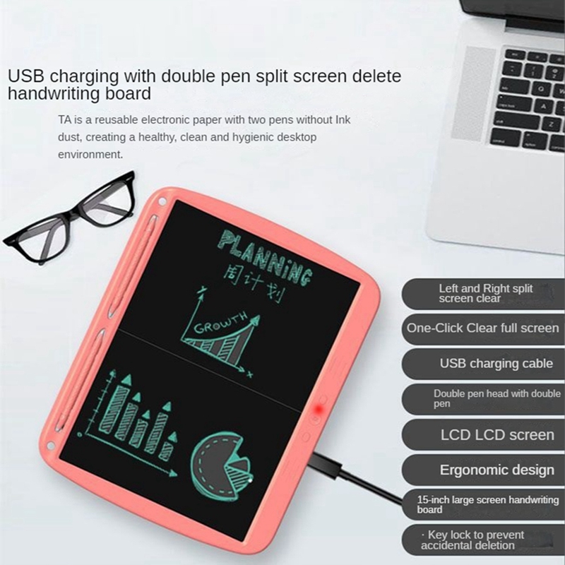 Split Screen Writing Board LCD Einzelfarbe elektronischer Malscheibe Zeichnungsbrett Handschrift Pad Blau