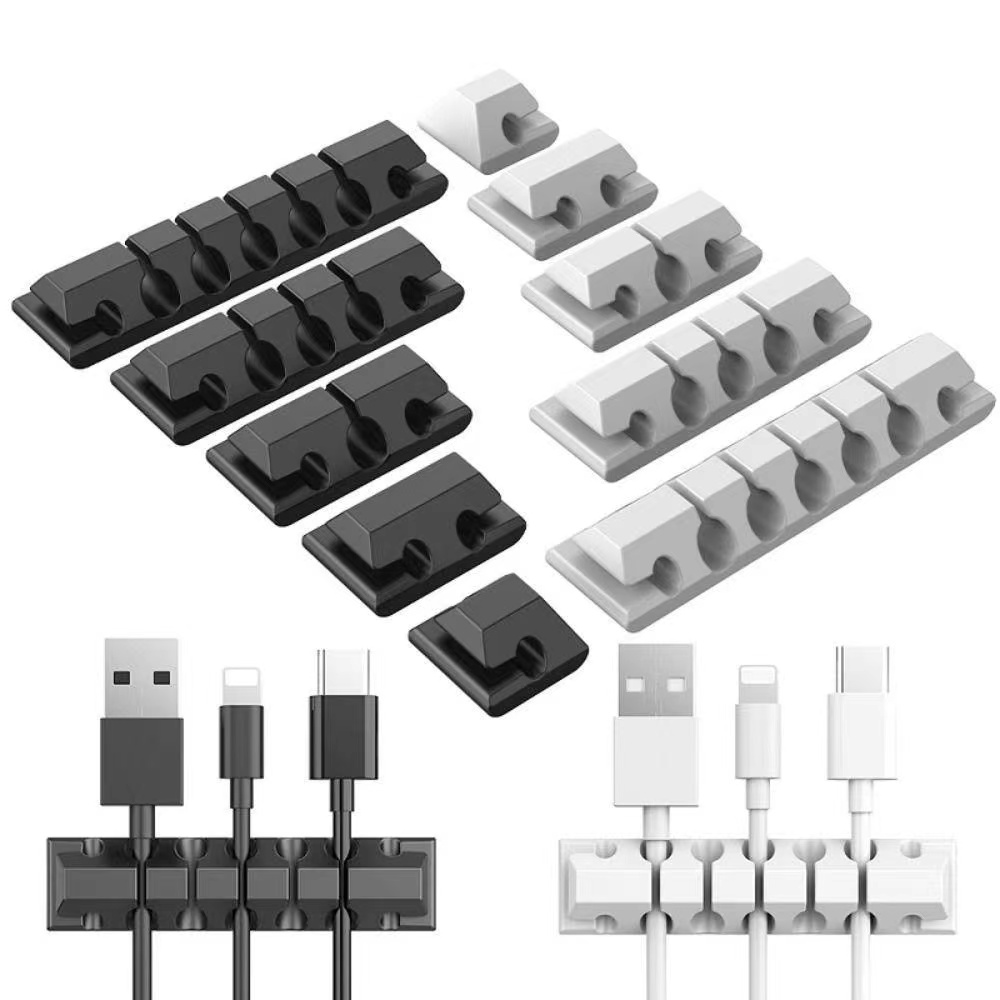 Siliconen USB -kabelorganisator Clips in auto Home Office Desktop Tidy Management Draad Holder Kabelwinder voor muistoetsenbord