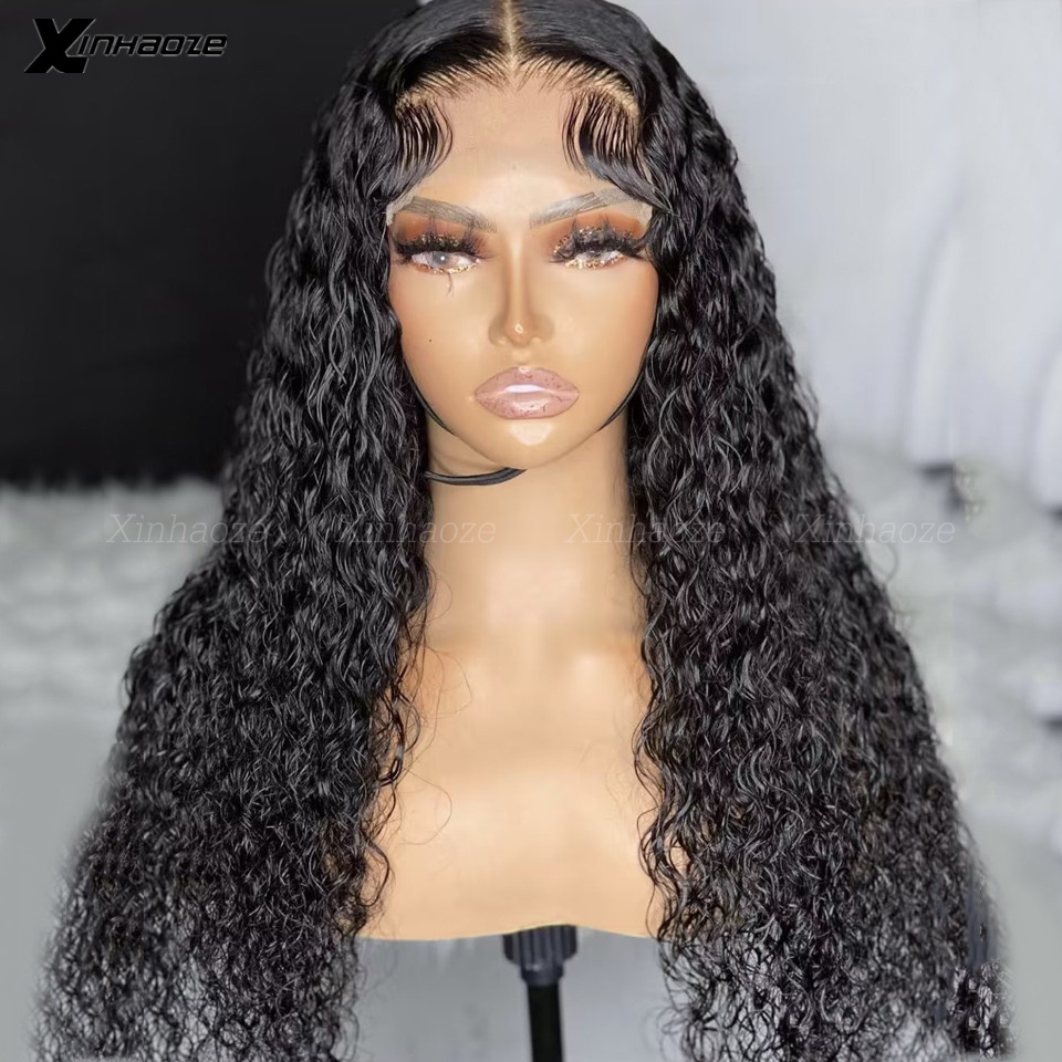 Loose Deep Wave 5x5 Seidenobertage Wasserwelle Hd Transparent Full Brazilian nass und wellig 13x6 lockige Spitzenfront menschliches Haar Perücken